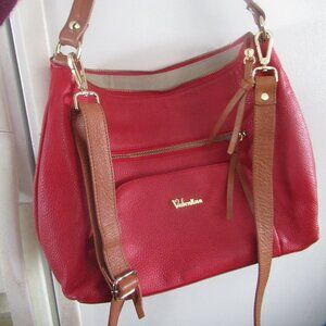 Valentina pebbled leather convertible purse handbag nwot